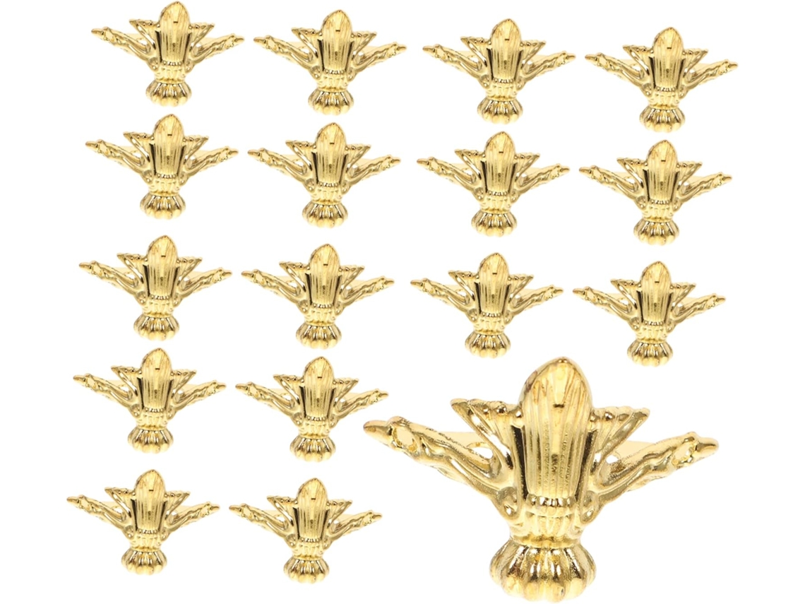 Conjunto De 20 Pés Móveis Em Liga Zinco Com Protetor Canto Dourado Vintage Para Caixa Joias Madeira