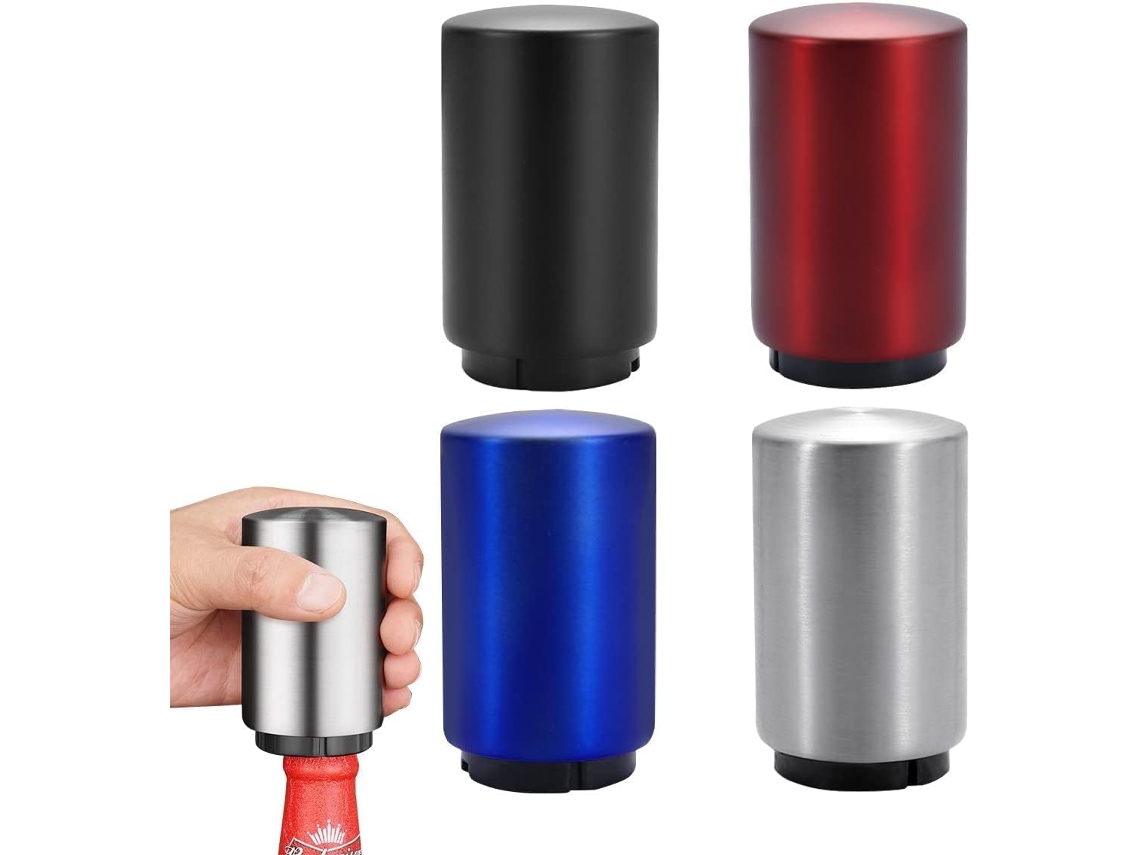Abridor De Garrafas Automático Em Alumínio Escovado, Compatível Com Vinho, Cerveja E Refrigerante - Abre A Tampa Um Segundo.-aquaforge