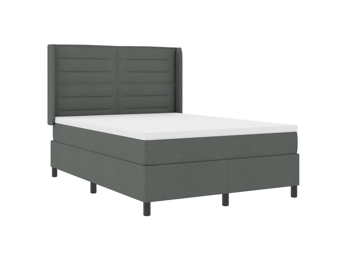 Conjunto 1 Cama Box Vidaxl Cinzento Tecido (140 X 190 Cm)