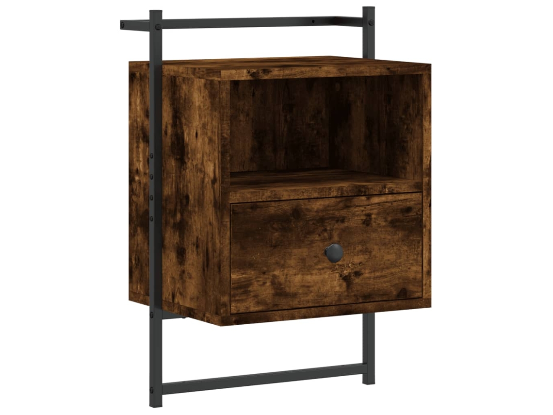 Bedside Cabinet, Bedside Cabinets Vidaxl Marrom Madeira Processada (n/a)