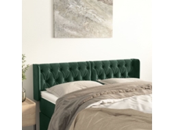 Cabeceira De Camapainel De Cabeceira C/ Abas Veludo 163x16x78/88cm Verde Escuro Lovely Home