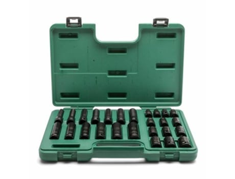 Conjunto de soquetes de impacto de parede fina 1/2 26 peças. Sata