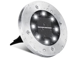 Luz solar Nova Line ao ar livre, 8 LEDs, IP65, resistente à água, jardim, caminho, passo, branco frio, 8 peças | S/MARCA