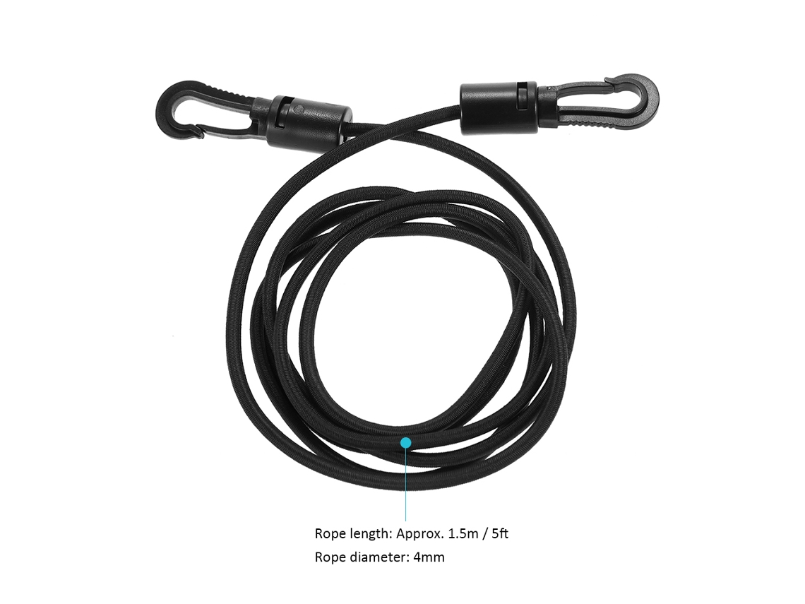 Corda Elástica Business Bungee de 1.5m com Ganchos Giratórios 360° para Kayak Canoagem