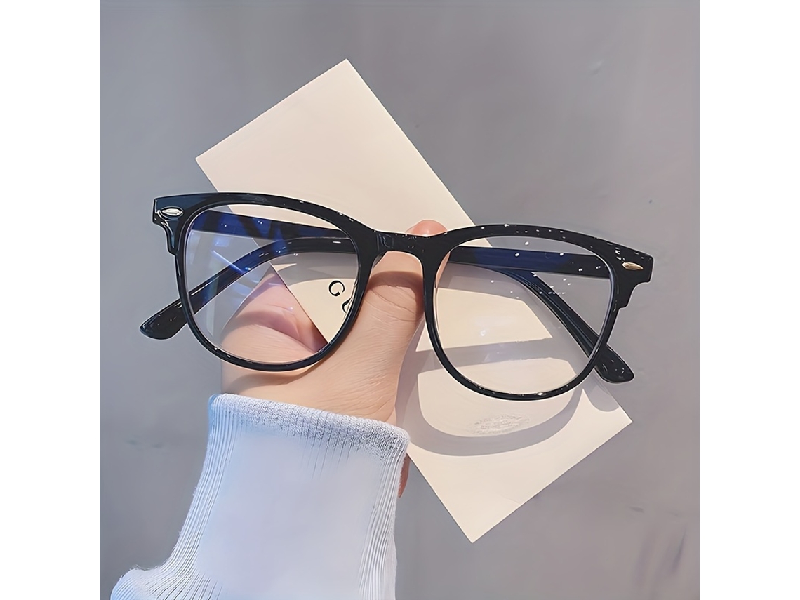 Óculos Unissex Estilo Retro, Design Minimalista, Armação Quadrada Elegante, Proteção Contra Luz Azul Ideal para Uso em Computadores. STELASPLEN