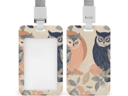 Porta Crachá Two Owls, Protetor De Cartão Vertical Com Cordão, Capa Plástica Impermeável, Porta Cartões De Visita