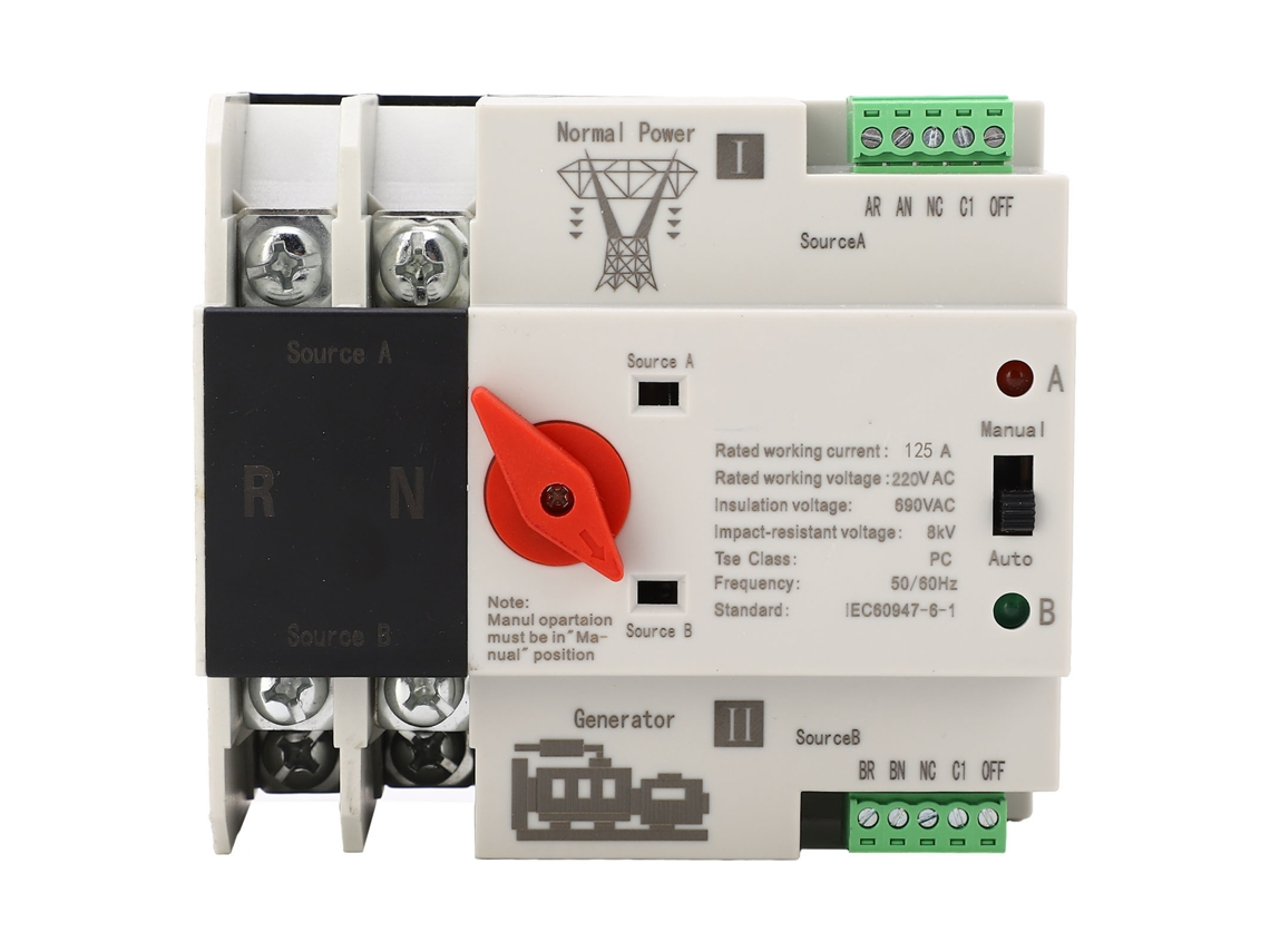 Interruptor de Transferência Automática 2p 125A Gerador AC220V Chama S/MARCA