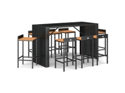 Garden Bar Set, Garden Bar Sets Vidaxl Preto Rattan / Vime (n/a)