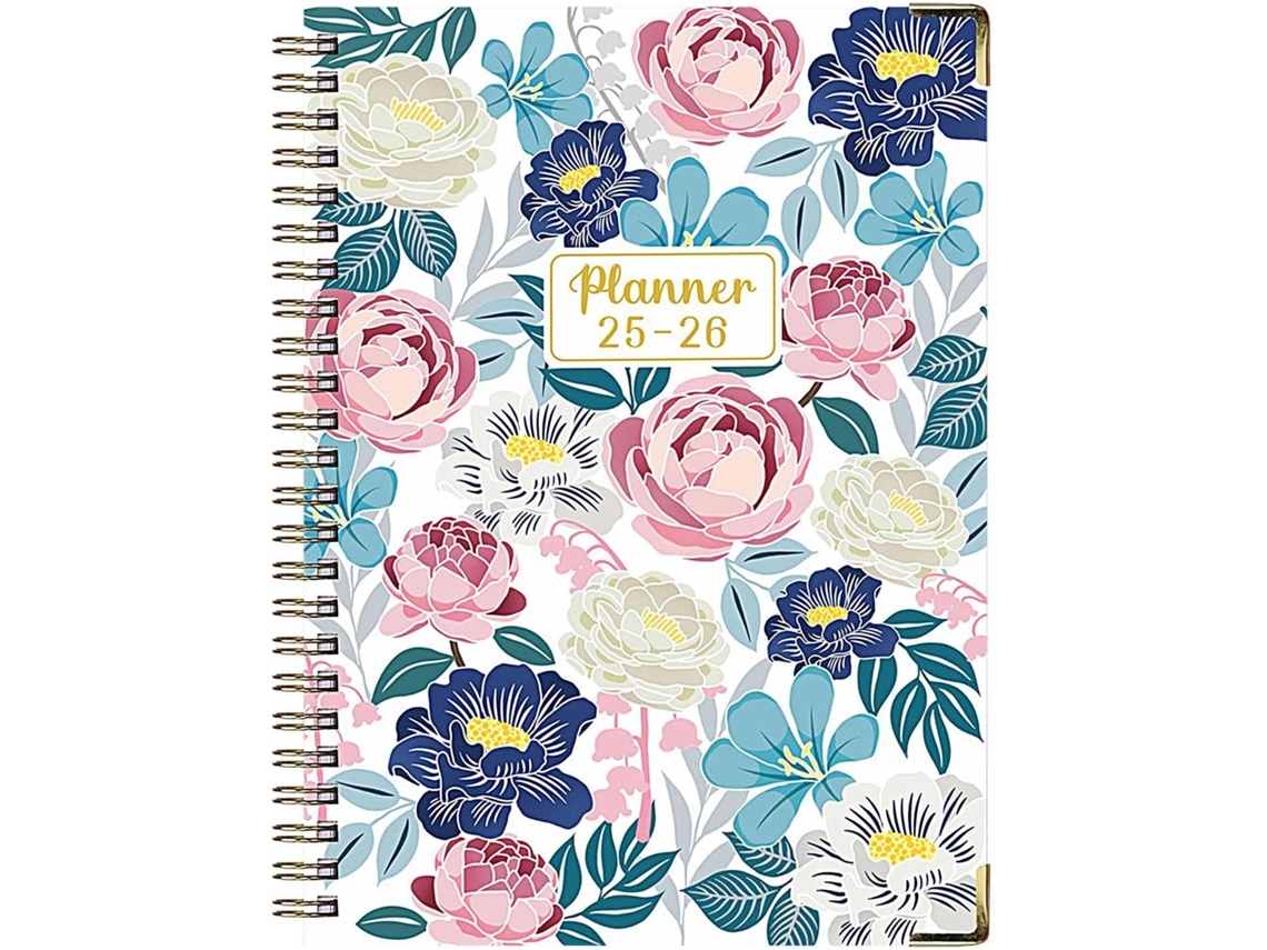 Agenda Geral, Caderno Escolar Bloco De Notas A5 Com Estampa Floral Estética E Grossa Em Inglês,
