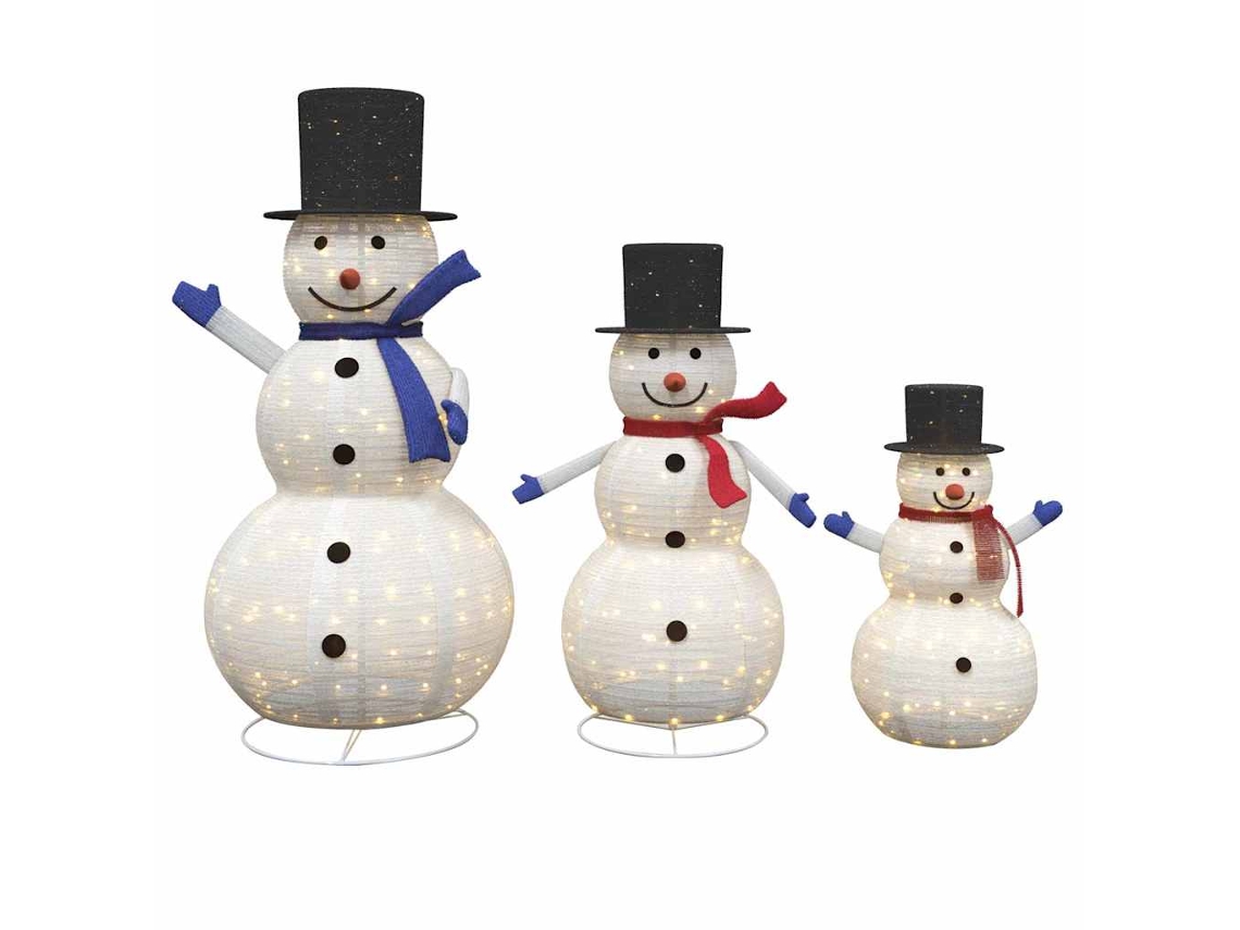 Conjunto 3 Decoração De Natal Vidaxl Branco Quente Tecido (55 X 122 Cm)