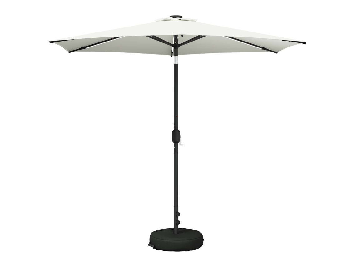 Vidaxl Guarda-sol De Jardim Com Luzes Led 270 X 270 Cm Poliéster Creme