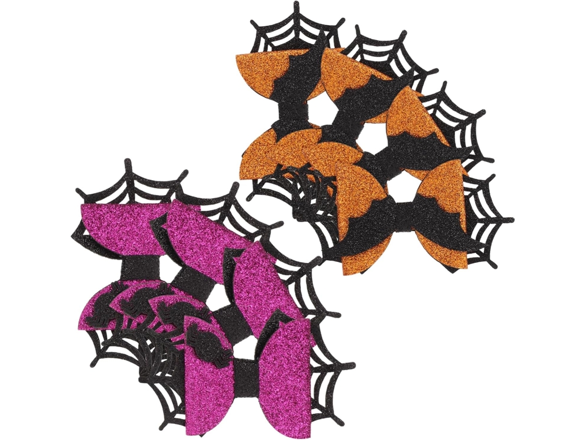 Conjunto de 4 presilhas de cabelo Morcego e Aranha para o Halloween, para mulheres e homens.