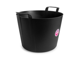 PLASTIKEN Nature Capazo Flexible de 42L Multiusos Redondo Con Asas Negro