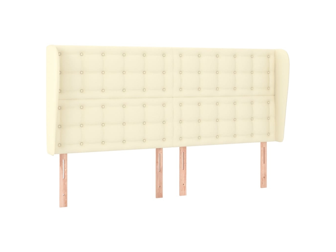 Cabeceira Cama C/ Abas Couro Artificial 163x23x118/128 Cm Creme MAISON EXCLUSIVE