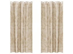 Conjunto 2 Cortinas De Veludo Vidaxl Creme Veludo (245 X 140 Cm)