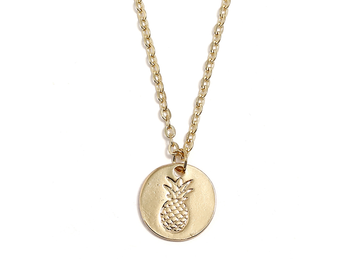 Colar Mulher Moda Pingente Abacaxi Simples Elegante