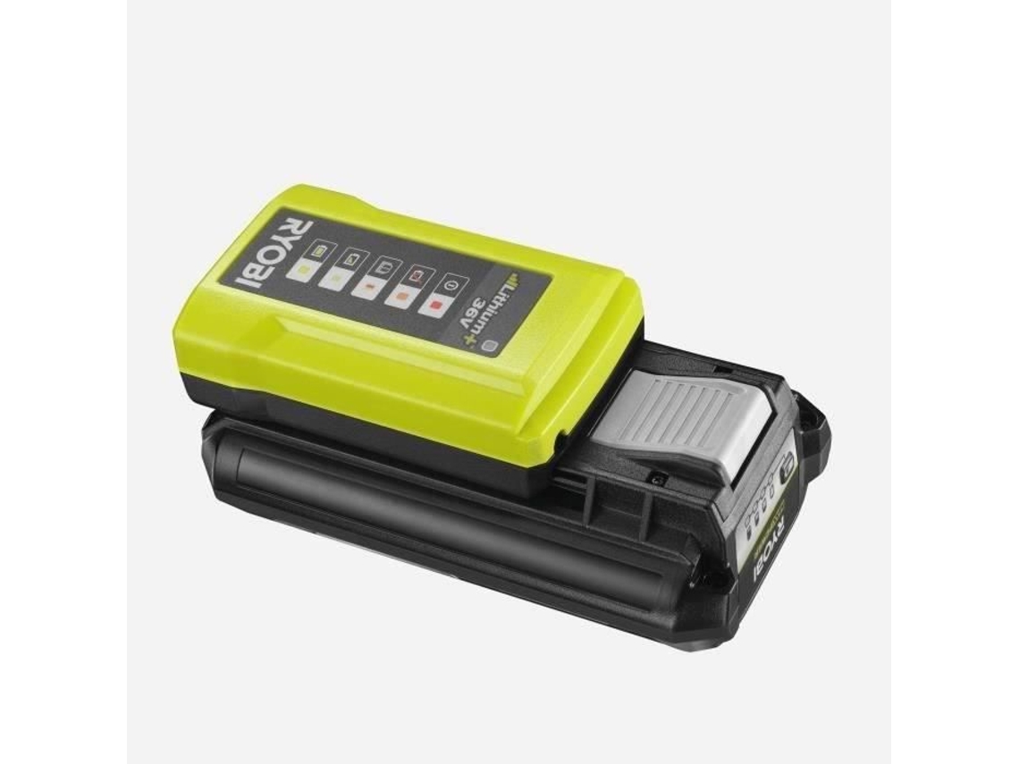 1 bateria de lítio+ 36V - 2,0 AH e 1 carregador padrão 1.7 A Ryobi MaxPower