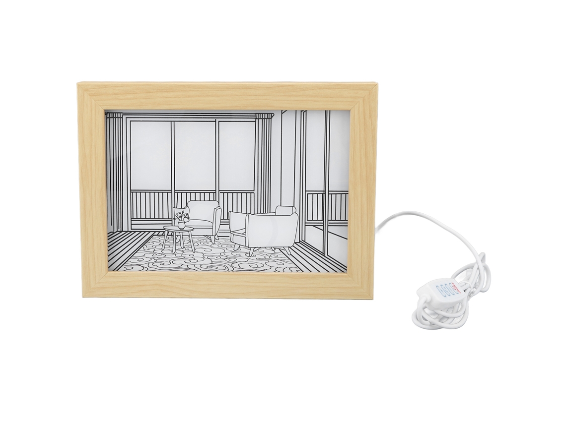 2026 pintura Decorativa com Luz Led 3 Modos de Luz para Sala de Estar Arte de Parede 12,6x9,1x1,2 Polegadas