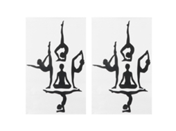 Adesivos de Poses de Yoga para Parede 2 Conjuntos