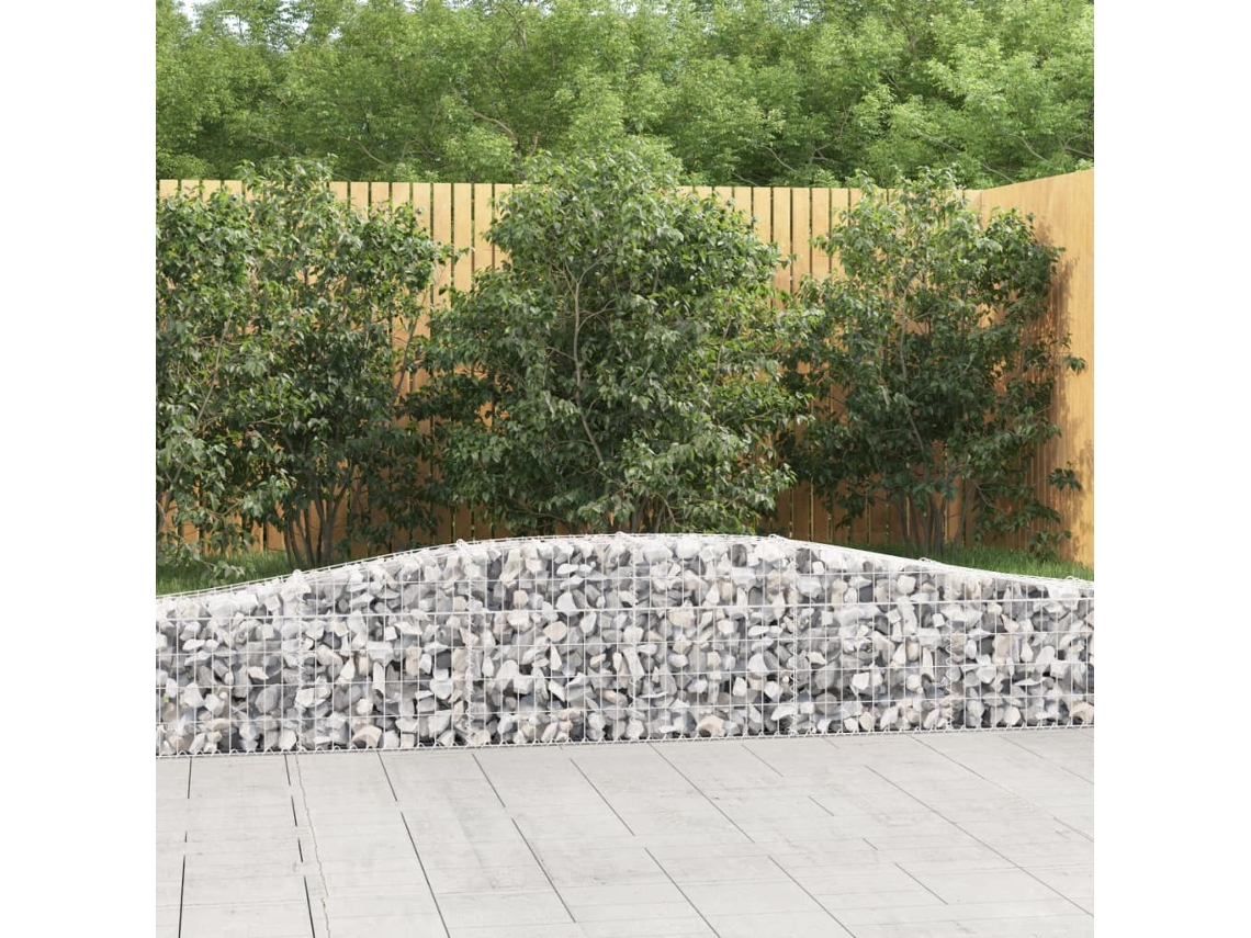 Vidaxl Cestos Gabião Arqueados 4 Pcs 400x30x40/60 Cm Ferro Galvanizado