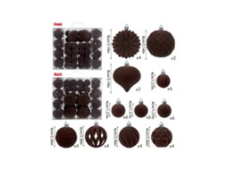 Set Caixa Natal 4cm6cm8cm/48un, Bolas Plásticas Felpudas Especiais, Enfeites De Natal Artesanais Igvtrade