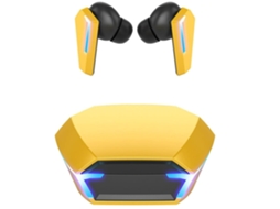 Auriculares Intraauriculares Baixa Latência Longa Duração NISSGU Bluetooth Amarelo