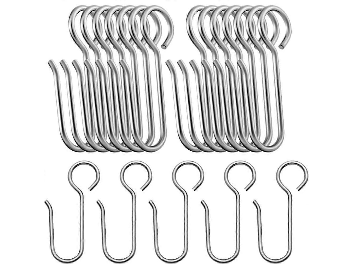Rebe 60 Ganchos de Reposição para Trilho de Cortinas de Aço Galvanizado para Cozinha, Escritório, Quarto, Banheiro e Despensa 3,50x1,30x0,30cm Plata