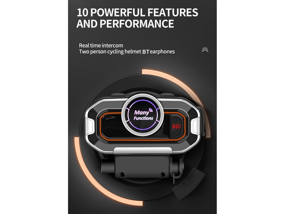 Intercom Bluetooth para capacete de motocicleta com suporte a FM EOOCOO