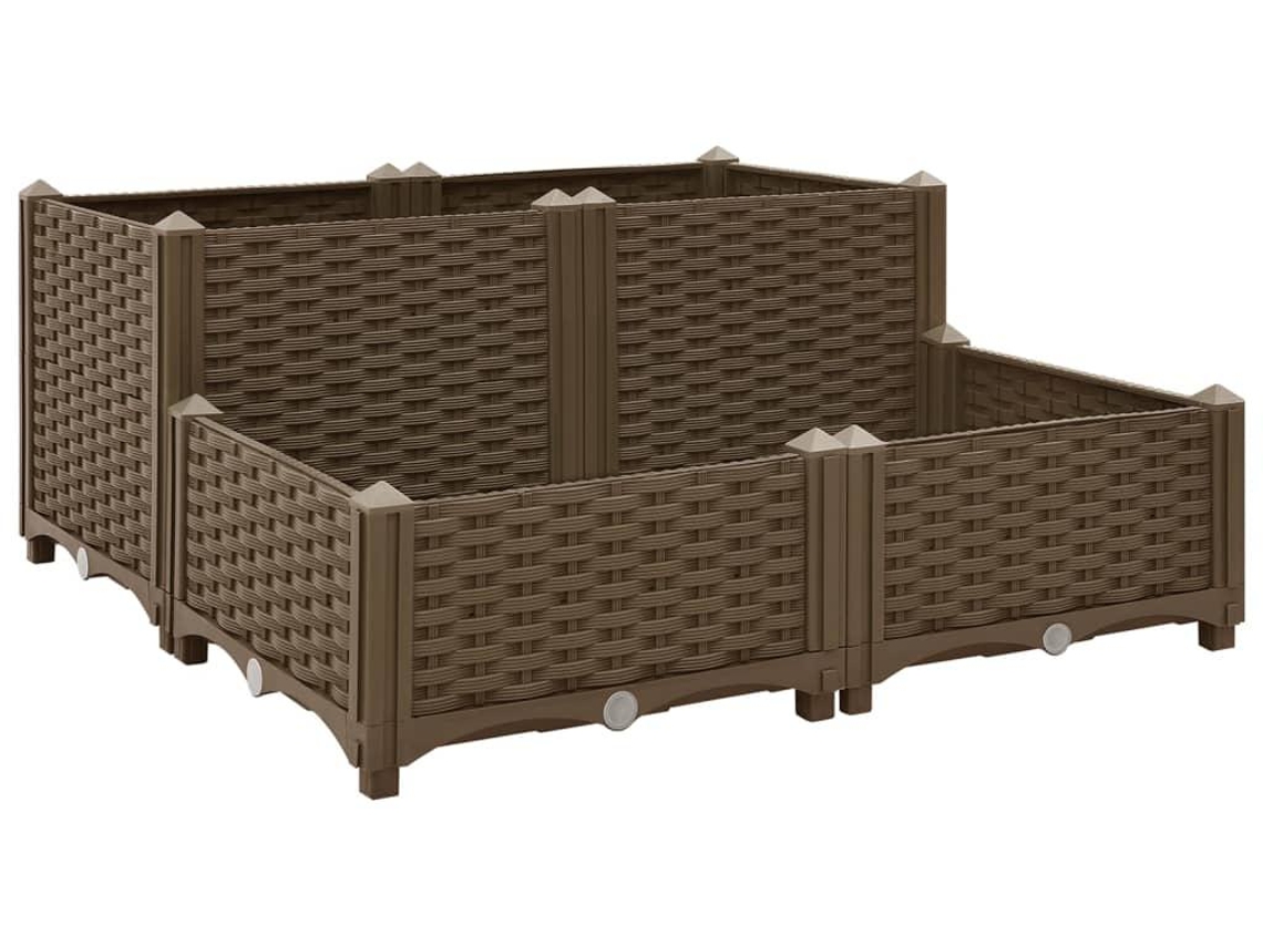 Raised Bed, Raised Beds Vidaxl Marrom Polipropileno (80 X 80 X (23-38) Cm)