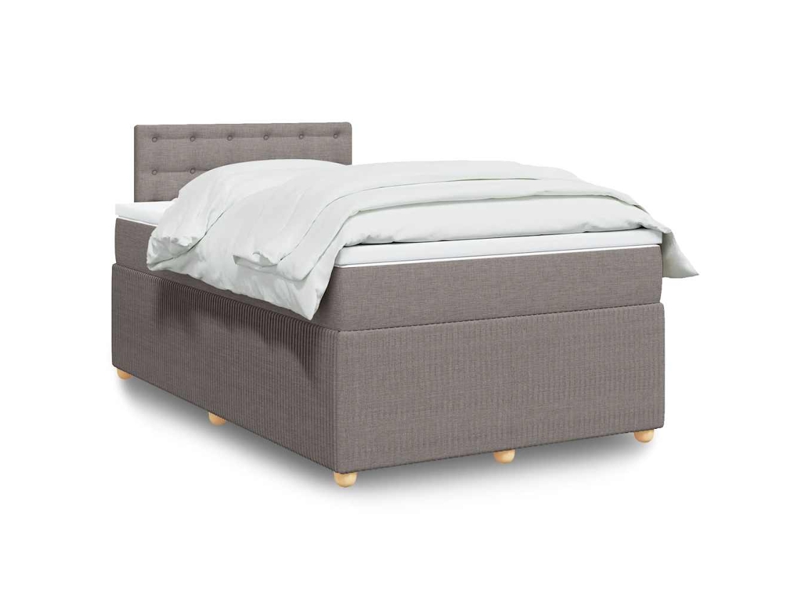 Vidaxl Cama Boxspring C/ Colchão 120x190cm Tecido Castanho-acinzentado
