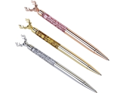 Conjunto De 3 Canetas Esferográficas Stobok Em Metal, Com Design Rena.