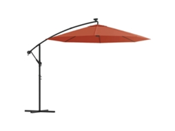 Guarda sol Cantilever de Jardim com Luzes Led e poste de Aço Terracotta MAISON EXCLUSIVE