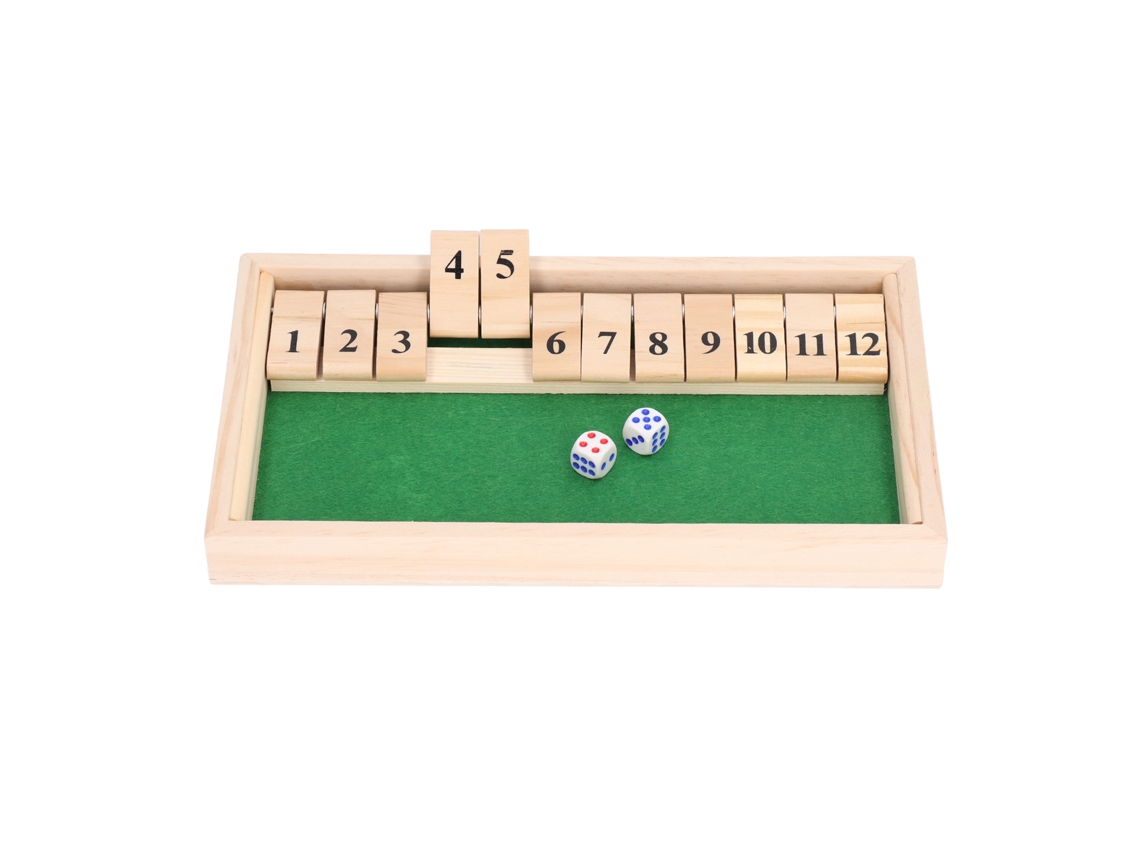 Primerox jogo de Tabuleiro de Dados com Tiles Flip Numéricos de Pinho 12 Números para Festas Bares Ktv