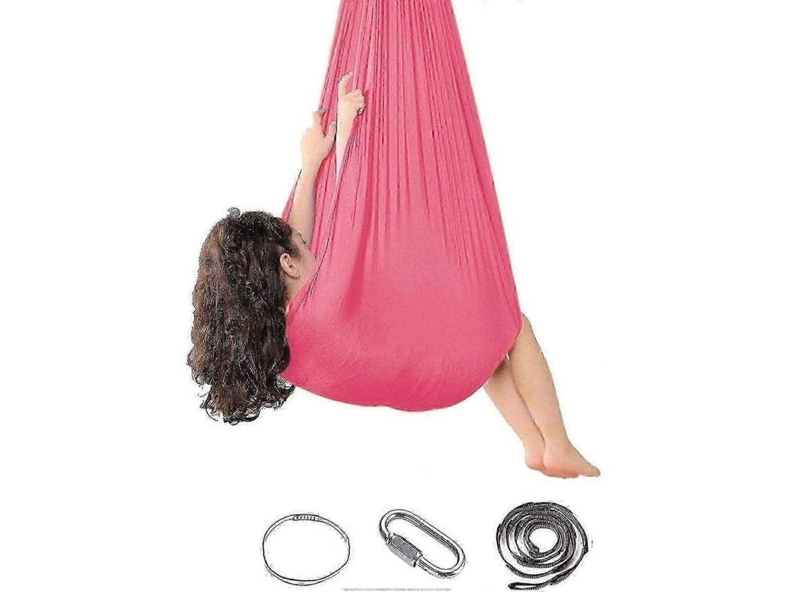 Balanço Sensorial Para Crianças E Adultos Interior Para Autismo Tdah Necessidades Especiais Efeito Calmante 100*280cm Rosa Vermelha
