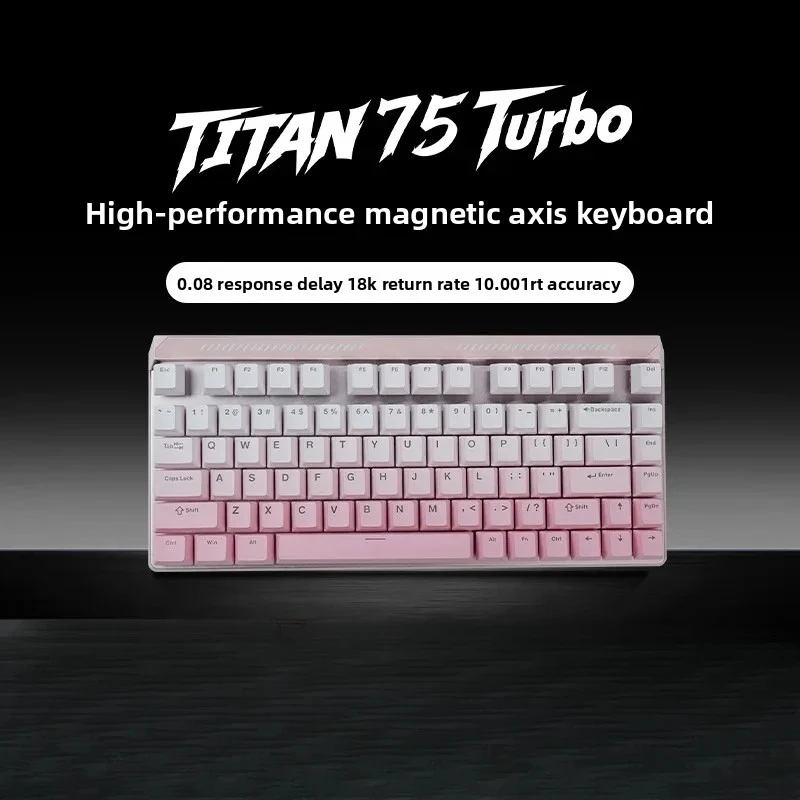 Teclado Gamer Magnético (rosa) Com 75 Teclas, 8000hz, 0,08ms