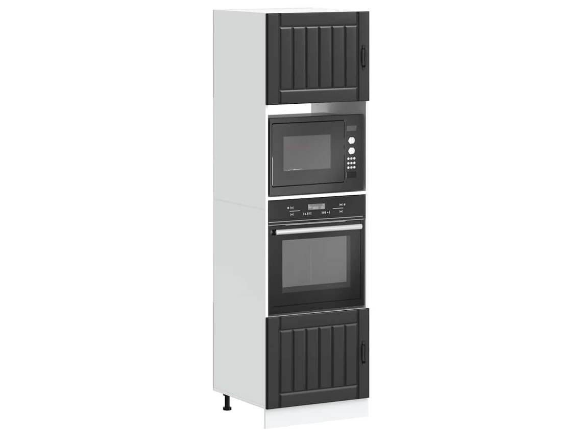 Vidaxl Armários Forno 2 Pcs Lucca Derivados De Madeira Preto