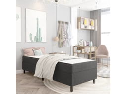 Cama Boxspring 100x200 Cm Tecido Cinzento-escuro