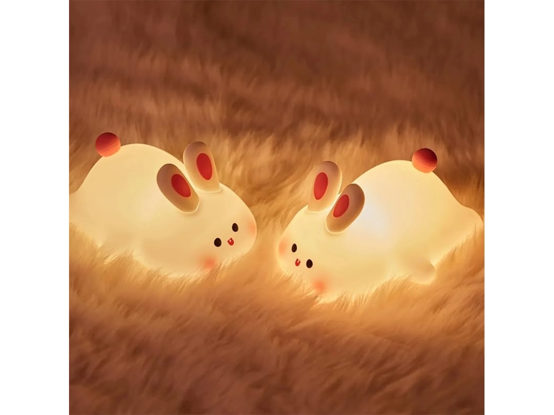 Luminária infantil de silicone com design animado, luz noturna.