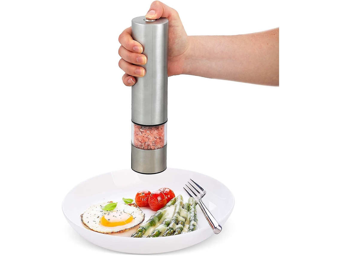 Lurelia Moinho Elétrico De Sal E Pimenta, A Pilhas, Com Moagem Ajustável, Com Luz Led Para Cozinha