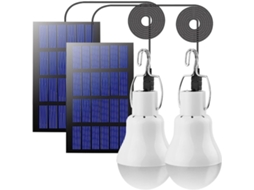 Conjunto de 2 luzes solares led para exterior, para camping AQUAFORGE