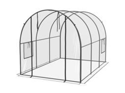 Estufa Túnel 6m² 3x2x2h Com 2 Janelas Enroláveis E Porta Zíper, Transparente