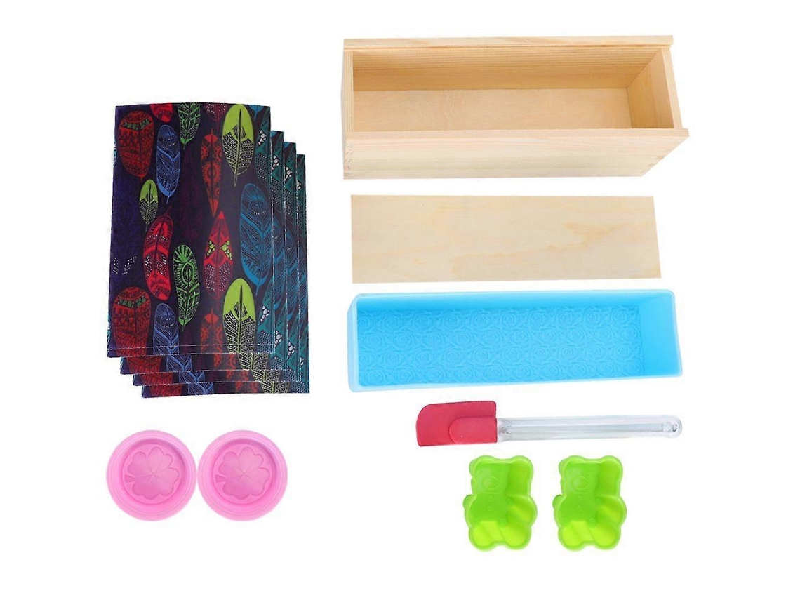Molde Flexível Retangular De Silicone Para Sabão, 1000ml, Forma Para Bolo, Ferramenta Diy Com Caixa De Madeira