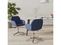 Vidaxl Cadeiras De Jantar Giratórias 2 Pcs Tecido Azul