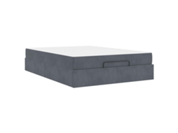 Conjunto de Estruturas de Cama com Colchão 2 Pcs Cinza Escuro Veludo MAISON EXCLUSIVE