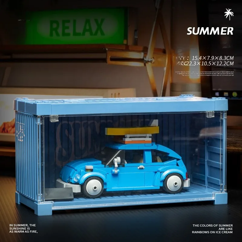 (347 Peças) Mini Travel Beetle Camper Car T1 Blocos De Montar