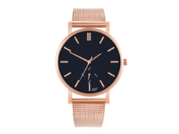 Reloj De Cuarzo De Pareja Estilo Casual Con Correa De Malla Moda (azul Oro Rosa)