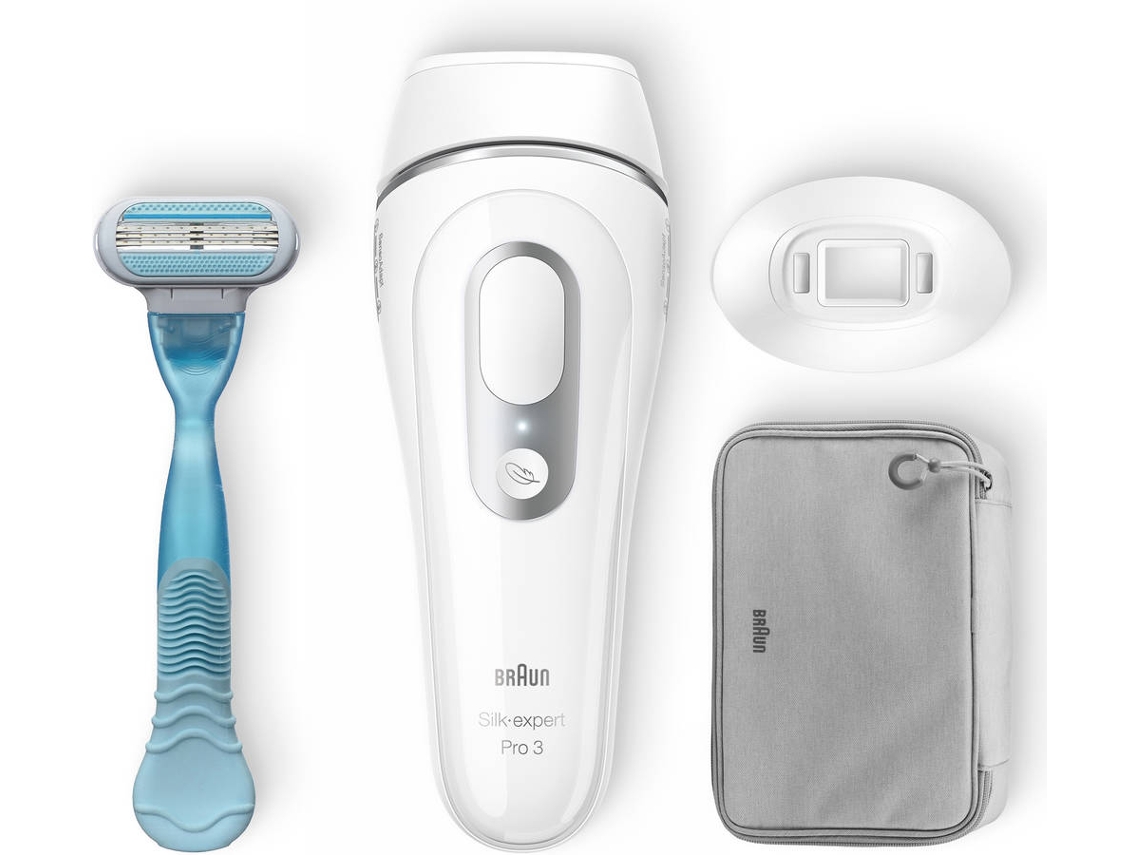 Depiladora Luz Pulsada BRAUN Silk·expert Pro 3 PL3121 (IPL - Multi-zonas - Branco e Prateado)