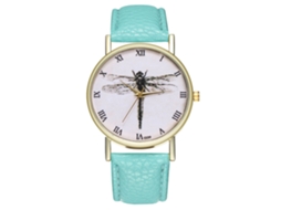 Reloj De Pulsera De Aleación Con Dial Redondo Analógico De Cuarzo Para Parejas Color Verde Claro