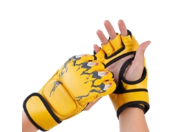 Luvas De Boxe Com Meio Dedo Para Homens E Mulheres Treino De Boxe Kickboxing Sacode Punhos Amarelo