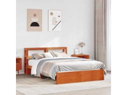 Vidaxl Estrutura Da Cama Com Cabeceira Marrom Cera 120 X 200 Cm